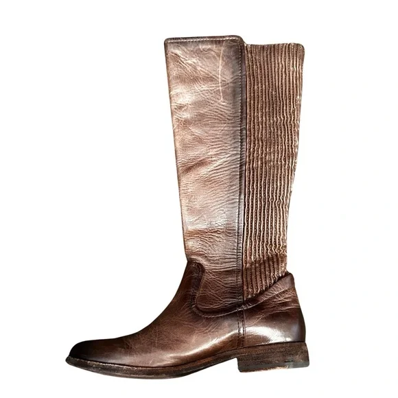 Frye Melissa Scrunch Brown Leather Riding Boots Women’s size 5.5 - Picture 4 of 10